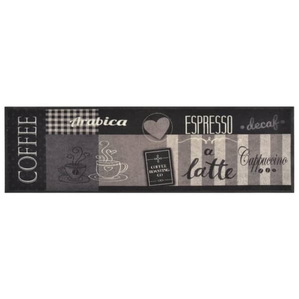 vidaXL Kjøkkenteppe vaskbar kaffe svart 45x150 cm fløyel