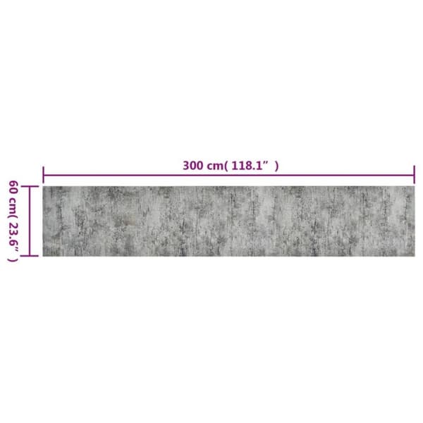 vidaXL Köksmatta maskintvättbar betong 60x300 cm sammet