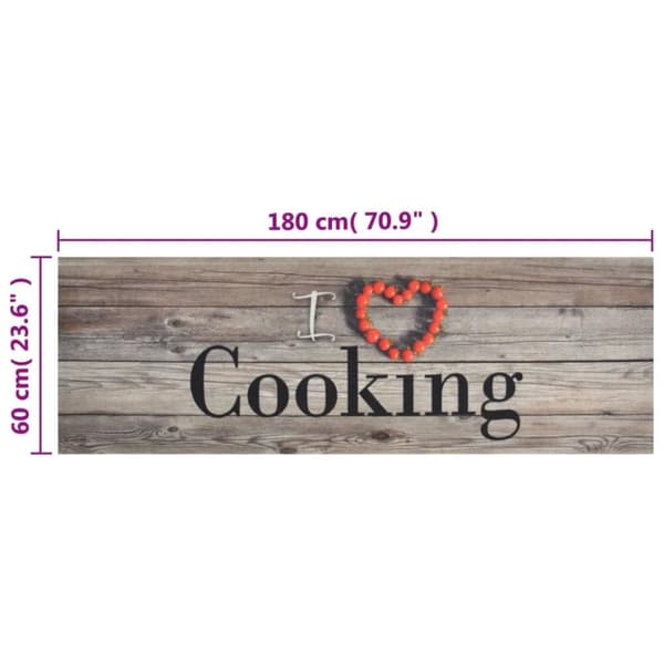 vidaXL Köksmatta maskintvättbar cooking grå 60x180 cm sammet