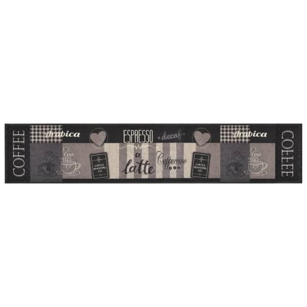 vidaXL køkkentæppe 60x300 cm Coffee Black-design vaskbart velour