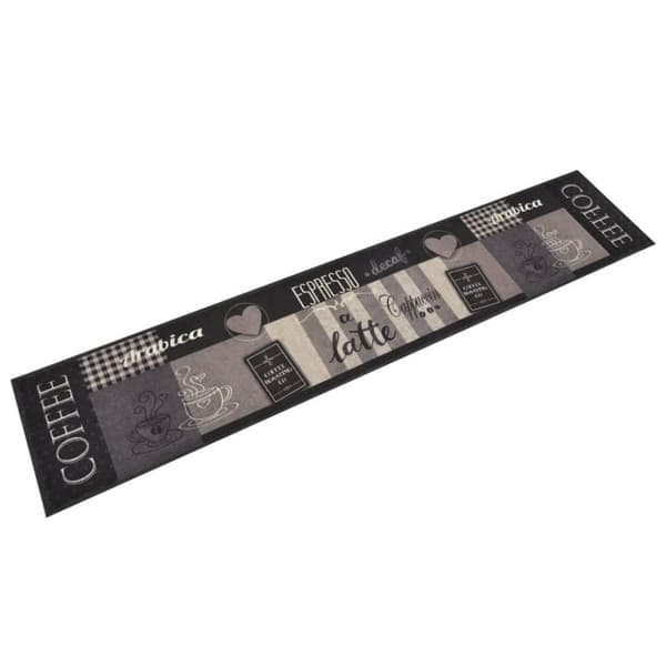 vidaXL køkkentæppe 60x300 cm Coffee Black-design vaskbart velour