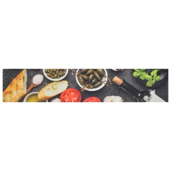 vidaXL Köksmatta maskintvättbar vin & middag 60x300 cm sammet