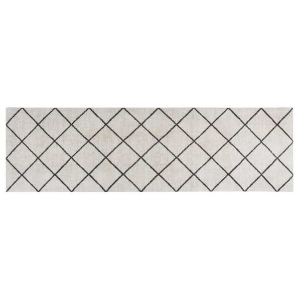 vidaXL køkkentæppe 60x180 cm firkant vaskbart fløjl
