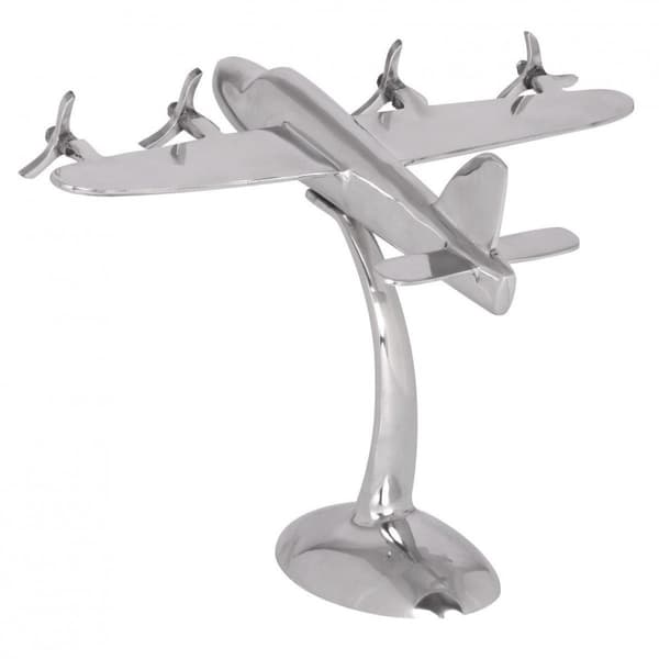 Rootz Design Deco Airplane potkuri alumiinin väristä hopeaa