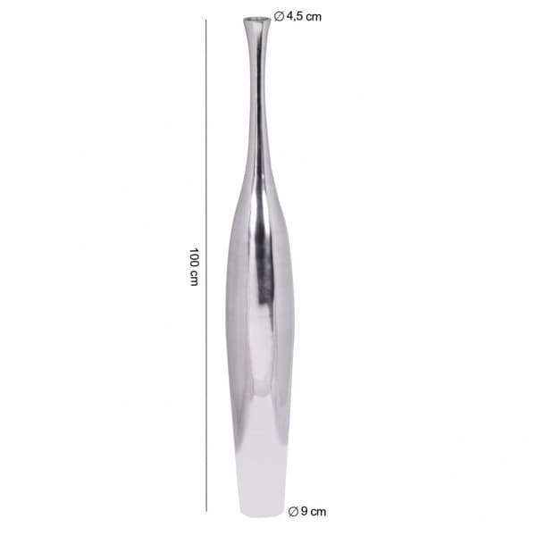 Rootz Deco Vas Flaska Design L alu aluminium dekoration Wohndeko modern Vas silver bordsdekoration Designvase