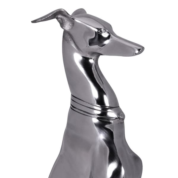 Rootz dekoration design hund lavet af aluminium sølv greyhound skulptur hund statue