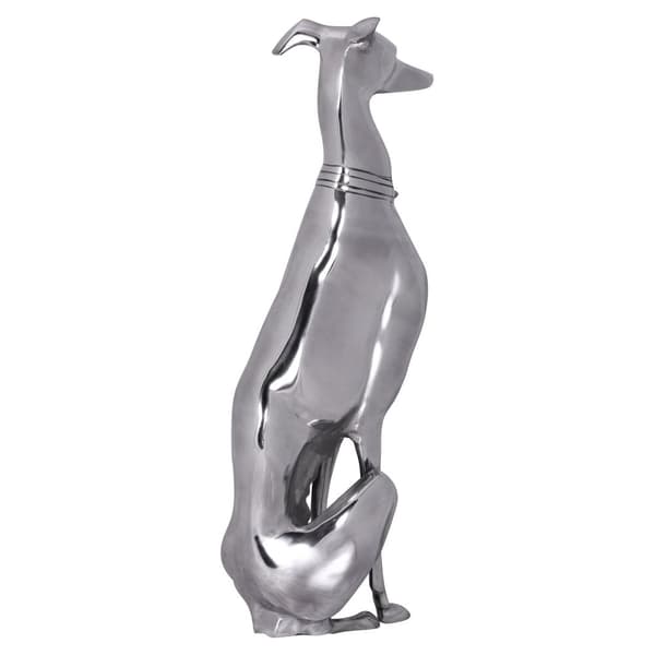Rootz dekoration design hund lavet af aluminium sølv greyhound skulptur hund statue