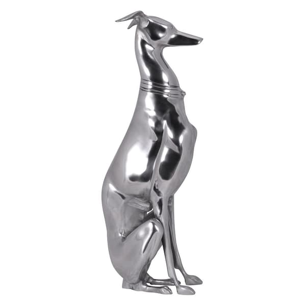 Rootz dekoration design hund lavet af aluminium sølv greyhound skulptur hund statue