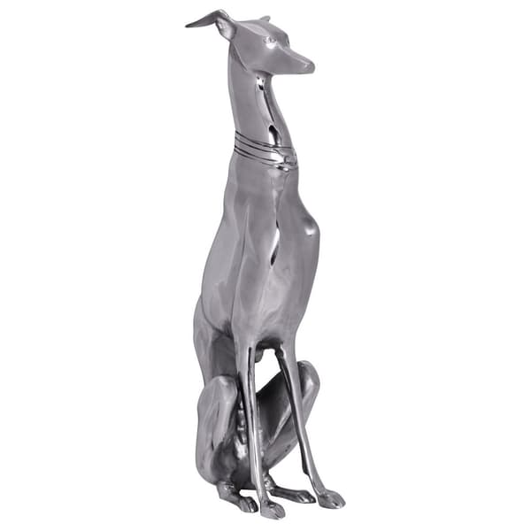 Rootz dekoration design hund lavet af aluminium sølv greyhound skulptur hund statue