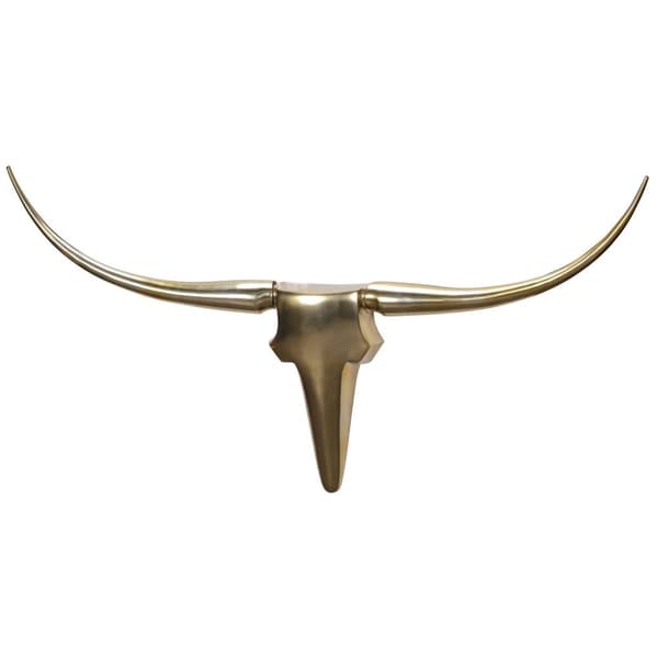 Rootz väggdekoration horn tjur L 125 cm aluminium gyllene