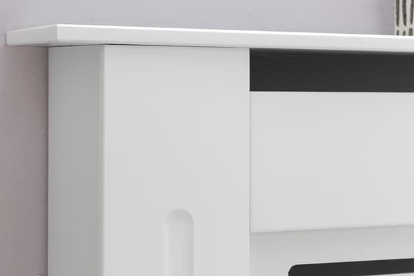 Rootz Design Jäähdyttimen kansi Valkoinen Matt Finish 152x83x19 cm - Lämmityspaneeli Suuri Lämmittimen kansi - Jäähdyttimen kannen puiset säleet - Läm