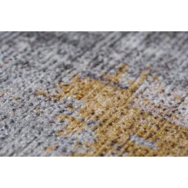 Rootz-matto - Matto - Helppohoitoinen - Lyhytkarvainen matto - Sisällä ja ulkona - Koti - Olohuone - Harmaa/Keltainen - 150 x 80 x 0,7 cm