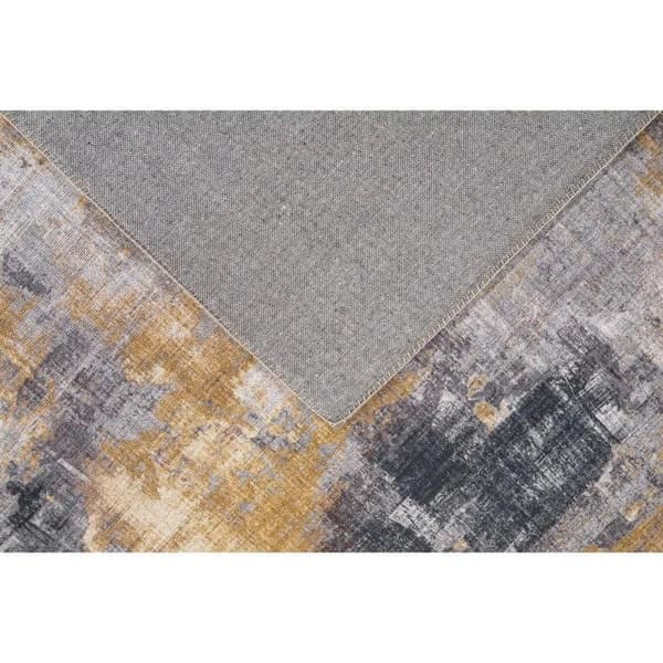 Rootz-matto - Matto - Helppohoitoinen - Lyhytkarvainen matto - Sisällä ja ulkona - Koti - Olohuone - Harmaa/Keltainen - 150 x 80 x 0,7 cm