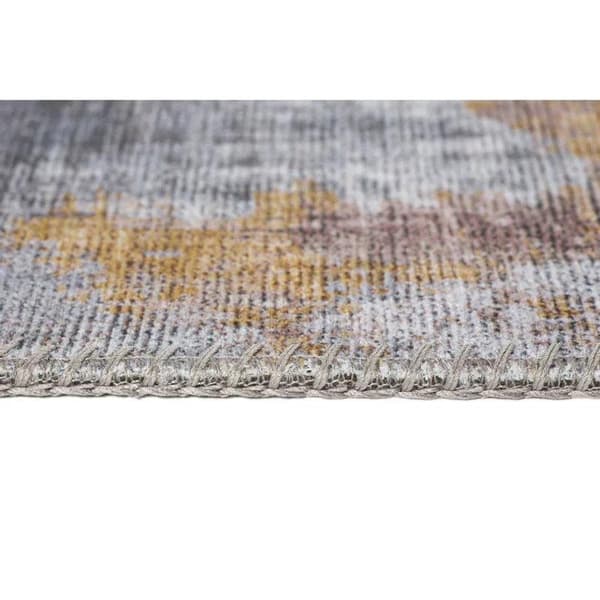 Rootz-matto - Matto - Helppohoitoinen - Lyhytkarvainen matto - Sisällä ja ulkona - Koti - Olohuone - Harmaa/Keltainen - 150 x 80 x 0,7 cm
