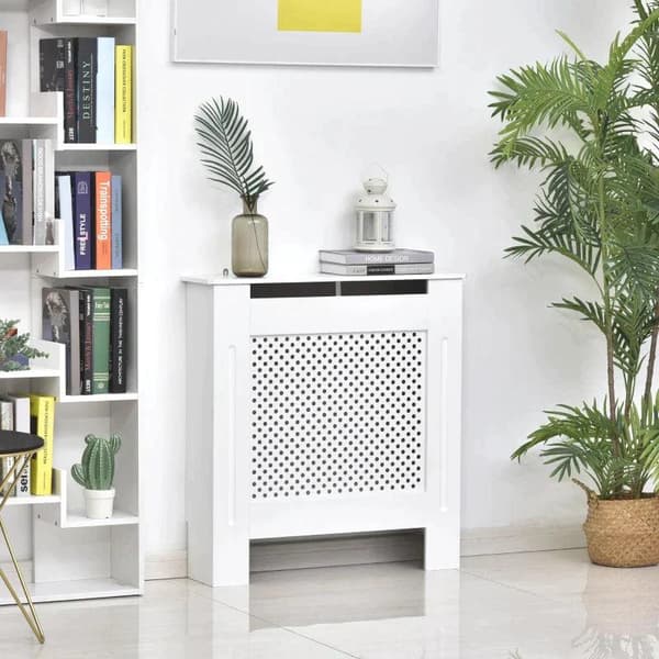 Rootz Radiator Cover - Varme Cover - Træ Radiator Cover - Hvid - 78l X 19w X 82h cm