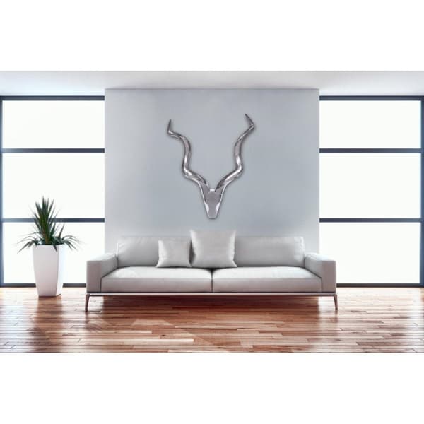 Rootz Deer Gevir Dekoration L - Vægdekoration - Moderne Dekoration - Metal Gevir - Sølv - Aluminium