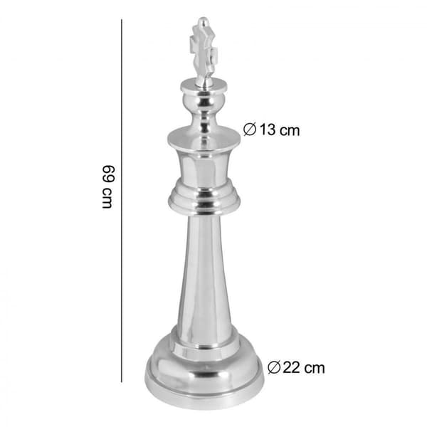 Rootz Decoration Schackpjäs - Aluminiumdekoration - Stort schackpjäs - Kung - Design Skulptur - 70cm hög