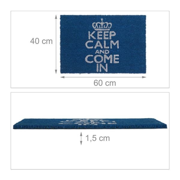 Relaxdays 10017784 Blue Coconut Fiber Dörrmatta 60 x 40 x 1,5 cm