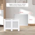 Miniatyrbillede 7 af 8: Rootz Radiator Cover - Heating Cover - Wood Radiator Cover - Home Furniture - White - W112 X D19 X H82cm