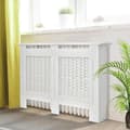 Miniatyrbillede 2 af 8: Rootz Radiator Cover - Heating Cover - Wood Radiator Cover - Home Furniture - White - W112 X D19 X H82cm