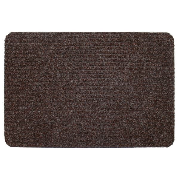 Groundsman Basic Ribbed Door Mat Dark Brown 40cm x 60cm