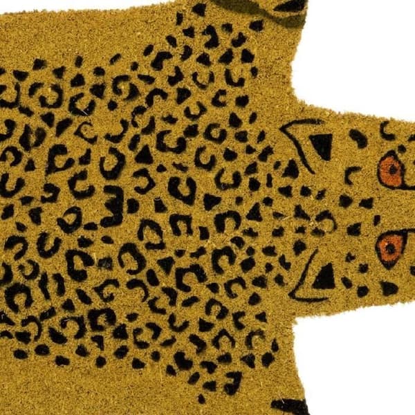 Dörrmatta - FISURA - Gul tiger - Kokosfiber - Halkfri PVC - 70x40 cm