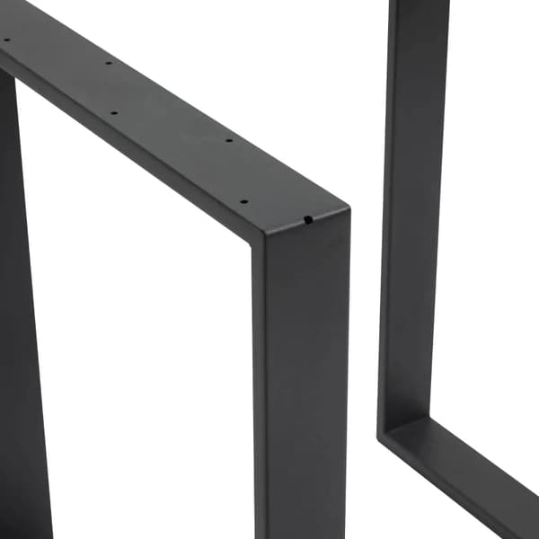 Rootz bordsbenssats - 2 stålben - Förborrade hål - Industriell design - Stål - Svart - 60L x 8W x 72H cm