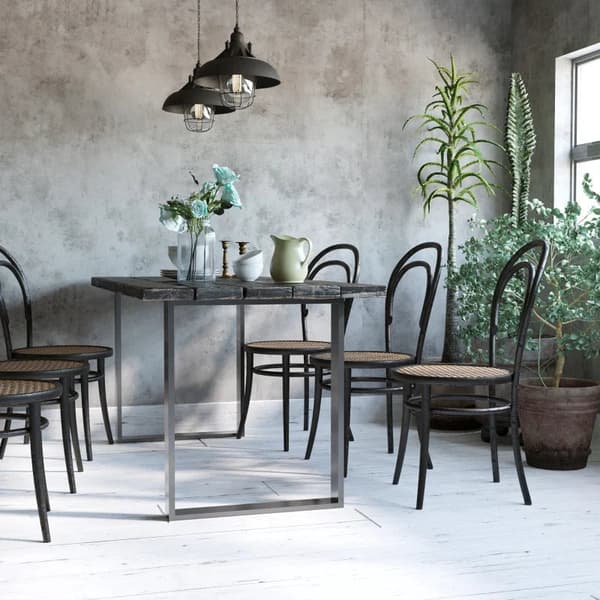 Rootz bordsbenssats - 2 stålben - Förborrade hål - Industriell design - Stål - Svart - 60L x 8W x 72H cm