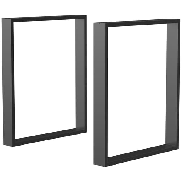 Rootz bordsbenssats - 2 stålben - Förborrade hål - Industriell design - Stål - Svart - 60L x 8W x 72H cm
