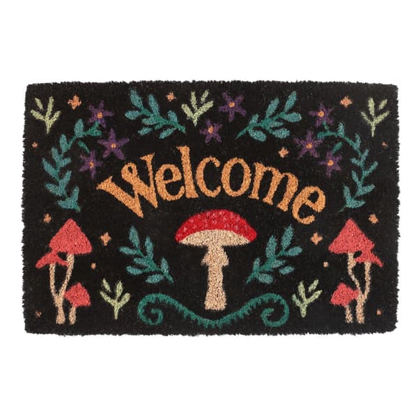 Something Different Welcome Mushroom Door Mat Black One Size