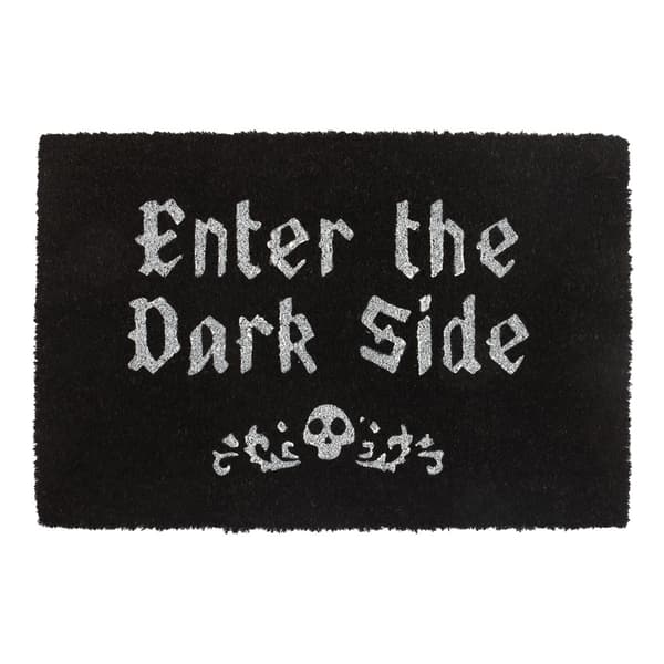 Something Different Enter The Dark Side Coir Door Mat Black/White One Size