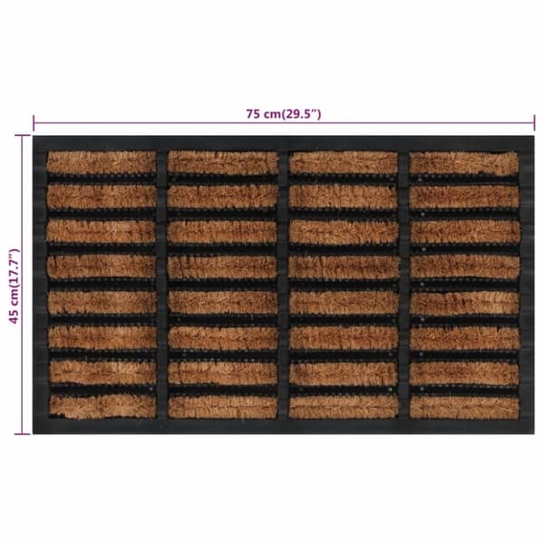 vidaXL dørmåtte 45x75 cm rektangulær gummi og coir