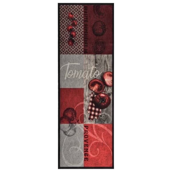 vaskbar køkkenmåtte 60x180 cm tomatprint