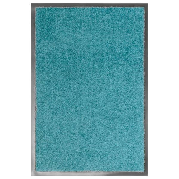 vaskbar dørmåtte 40x60 cm cyanblå