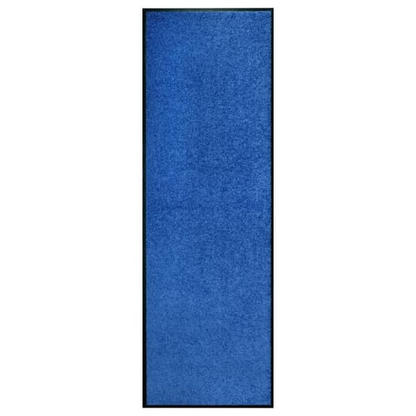 vaskbar dørmåtte 60x180 cm blå