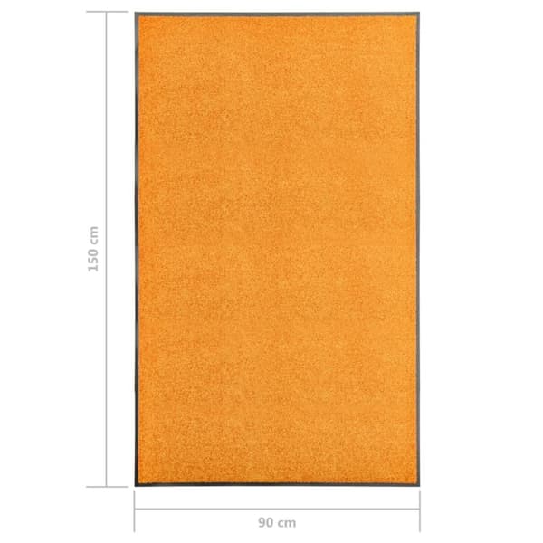 vaskbar dørmåtte 90x150 cm orange