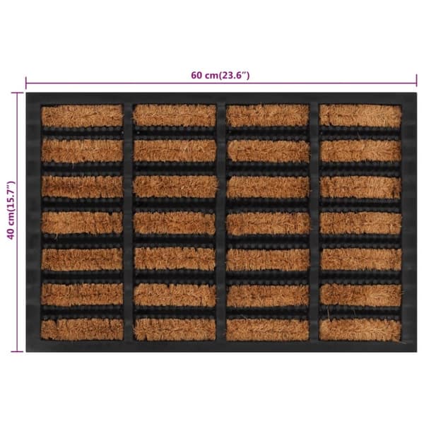 vidaXL dørmåtte 40x60 cm rektangulær gummi og coir