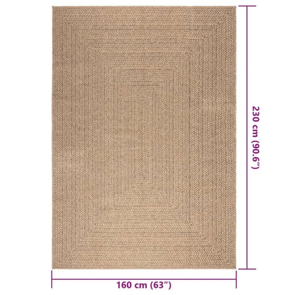 gulvtæppe ZIZUR 160x230 cm jute-look indendørs og udendørs