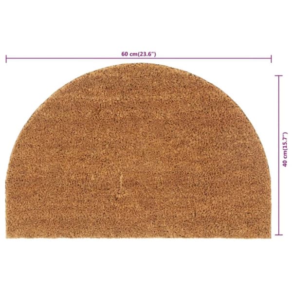 vidaXL dørmåtte 40x60 cm halvrund tuftet coir naturfarvet