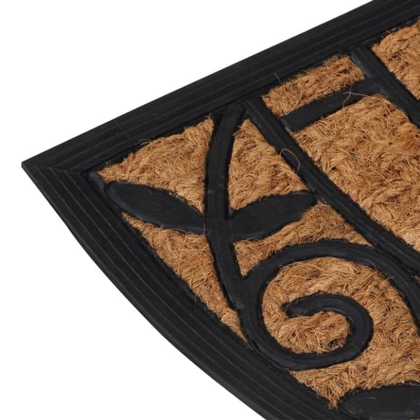 vidaXL dørmåtte 45x75 cm halvrund gummi og coir