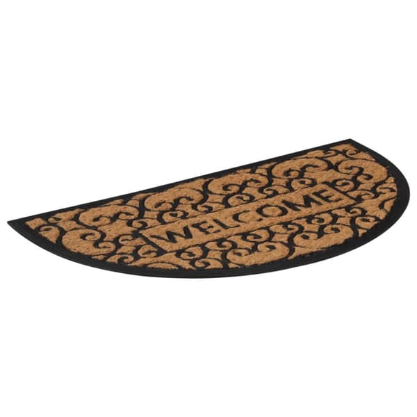 vidaXL dørmåtte 45x75 cm halvrund gummi og coir