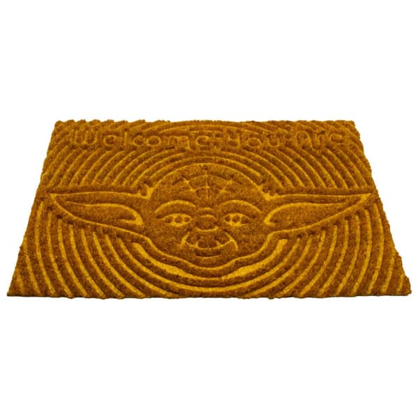 Star Wars Welcome You Are Embossed Yoda Door Mat Brown/Yellow One Size