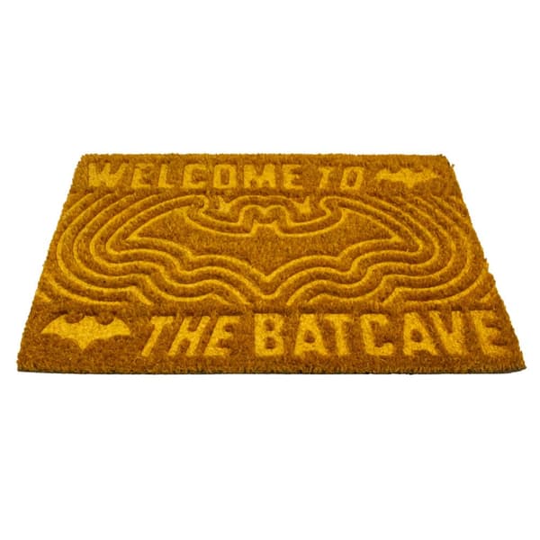 Batman Welcome To The Batcave Embossed Door Mat Brown/Yellow One Size