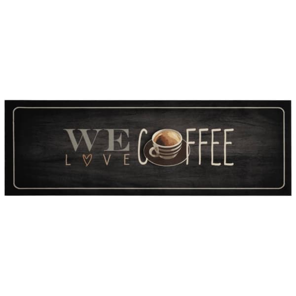 vidaXL Keittiön pestävä lattiamatto Coffee teksti 60x180 cm sametti