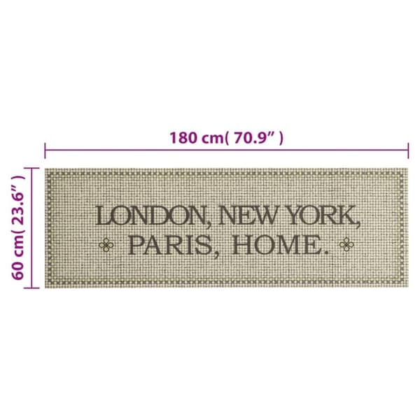 vidaXL Kjøkkenteppe vaskbar Capital Home 60x180 cm fløyel