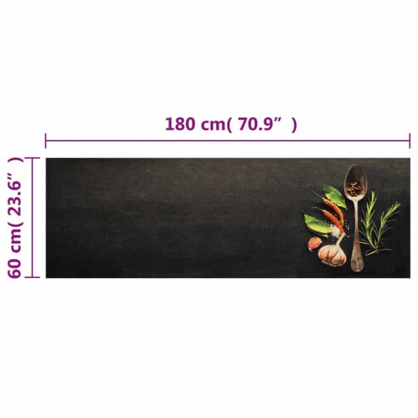 vidaXL Köksmatta maskintvättbar kryddor 60x180 cm sammet