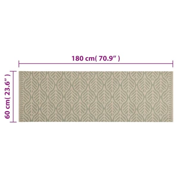 vidaXL Köksmatta maskintvättbar blad 60x180 cm sammet