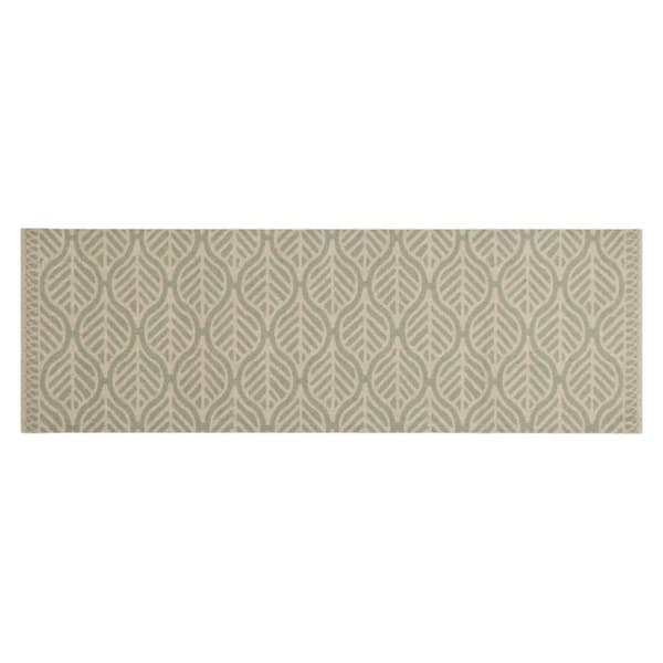 vidaXL Köksmatta maskintvättbar blad 60x180 cm sammet