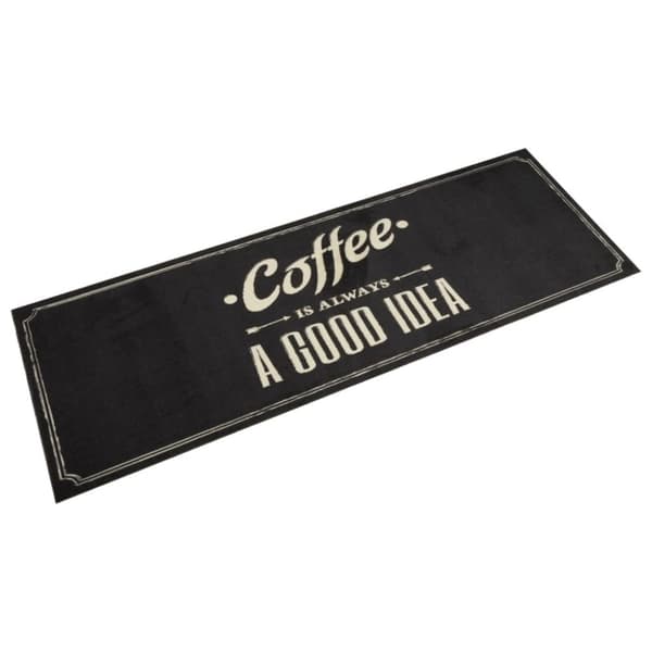 vidaXL køkkentæppe 60x180 cm kaffedesign vaskbart velour