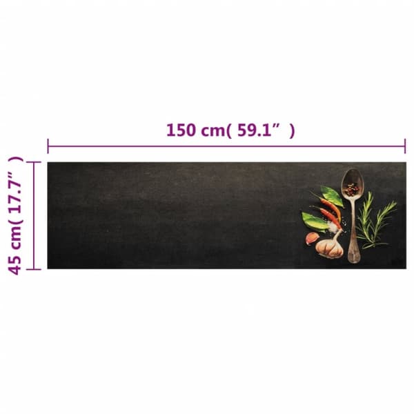 vidaXL Kjøkkenteppe vaskbar krydder 45x150 cm fløyel
